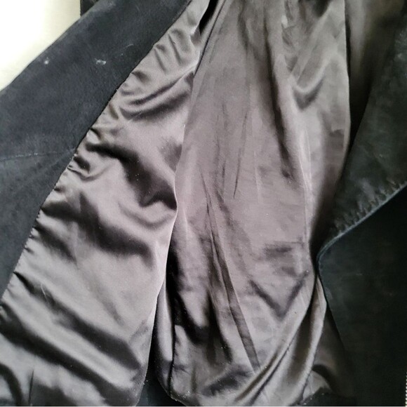 Distressed Suede Leather Black Chunky Zipper Moto Biker Jacket Sz L Blank NYC - Picture 9 of 12